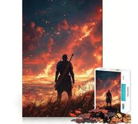 Warrior in A Burning World Jigsaw 1000 Pieces for Teenagers Mind Boost Fun Zero Gap Captivating Leisure for Cozy Indoors (50x75cm)
