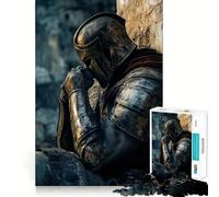 Warrior in Armor Jigsaw Puzzle 1000 Pieces Focus Building Toy Firm Fit Secure Assembly Holiday Indoor Entertainment Toy (38x52cm)