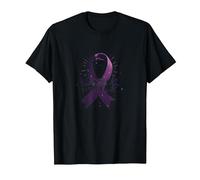 Warrior in The Fight Ribbon Awareness Inspiration T-Shirt, Men, Black, 6XL