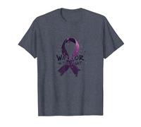 Warrior in The Fight Ribbon Awareness Inspiration T-Shirt, Men, Heather Blue, 6XL