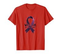 Warrior in The Fight Ribbon Awareness Inspiration T-Shirt, Men, Red, M