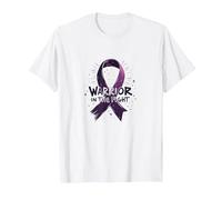Warrior in The Fight Ribbon Awareness Inspiration T-Shirt, Men, White, 4XL