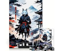 Warrior Kitsune Wolf Japan 1000 Pieces Puzzles for Teenagers Memory Training Peaceful Escape Flawless Cut Winter Gift (38x26cm)