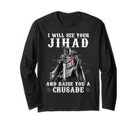 Warrior Knight Templar Raise You A Crusader Christians Long Sleeve T-Shirt