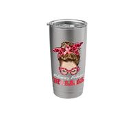 Warrior Messy Bun Hair Pulmonary Embolism Awareness Stainless Steel Insulated Tumbler