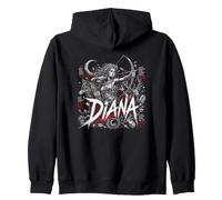 Warrior Moon Huntress DIANA Roman Goddess Archer Zip Hoodie