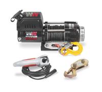 Warrior Ninja 2500lb 12v Electric Winch - Wired Hand Control, High Power Motor, Heavy Duty Contacts, Steel Planetary Gearing, Steel Drum, Watertight Socket, Chip Resistant Paint - Synthetic Rope