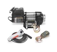 Warrior Ninja 2500lb 12v Electric Winch - Wired Hand Control, High Power Motor, Heavy Duty Contacts, Steel Planetary Gearing, Steel Drum, Watertight Socket, Chip Resistant Paint - Steel Rope