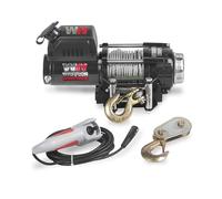 Warrior Ninja 3500lb 12v Electric Winch - Wired Hand Control, High Power Motor - Heavy Duty Contacts, Steel Planetary Gearing, Steel Drum, Watertight Socket, Chip Resistant Paint - Steel Rope