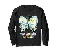 Warrior Not Worrier Butterfly Positive Vibes Women Inspire Long Sleeve T-Shirt