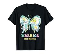 Warrior Not Worrier Butterfly Positive Vibes Women Inspire Value Graphic T-Shirt