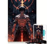 Warrior of Infernal Flames Jigsaw for Adults1000 Pieces Brain Focus Game Precision Cut Smooth Edges Amusing Challenge for Waiting Time (50x75cm)
