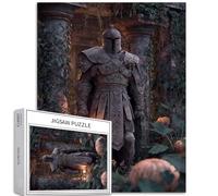 Warrior of The Abandoned Temple 1000 Piece Jigsaw Puzzles for Adults Halloween Atmosphere Art Jigsaw Puzzle Challenging Family Activity Games Colorful DIY Craft Puzzle for Home Decor Gifts 50×70cm