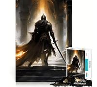Warrior of The Darkness Jigsaw Puzzles 1000 Mental Focus Game Precision Cut Smooth Edges Meaningful Connection Building Game (38x26cm)