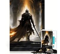 Warrior of The Darkness Jigsaw Puzzles 1000 Mental Focus Game Precision Cut Smooth Edges Meaningful Connection Building Game (38x52cm)