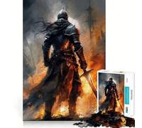 Warrior of The Darkness Jigsaw Puzzles 1000 Pieces Focus Boost Fun Laser Cut for Flawless Fit Bonding Activity for Loved Ones (50x75cm)