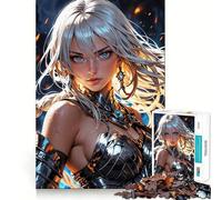 Warrior of The Ethereal Flame Jigsaw Puzzles 1000 Pieces Focus Boost Fun Laser Cut for Flawless Fit Bonding Activity for Loved Ones (50x75cm)
