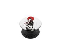 Warrior of the Red Sun Masked Samurai Ink Art PopSockets Adhesive PopGrip
