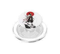 Warrior of the Red Sun Masked Samurai Ink Art PopSockets PopGrip for MagSafe