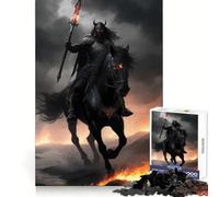 Warrior on Fire Horse Jigsaws 1000 Pieces for Adults Mental Sharpness Cozy Pastime Precise Fit Holiday Treat (38x26cm)