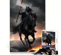 Warrior on Fire Horse Jigsaws 1000 Pieces for Adults Mental Sharpness Cozy Pastime Precise Fit Holiday Treat (50x75cm)