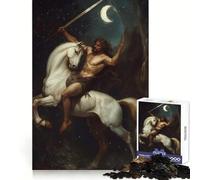 Warrior on Horseback Under Moonlight 1000 Piece Jigsaw Puzzles for Teenagers Jigsaw Mind Training Easy Enjoyment Laser Cut Lovely Gift (38x26cm)