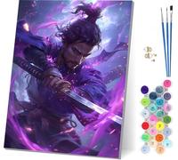 Warrior Paint by Numbers for Adults on Canvas, Paint by Numbers Kits Samurai Sword, DIY Crafts for Adults Oil Painting Art Kits with Acrylic Oil Painting and Brushes, Home Wall Decor 32x44in 3-3966