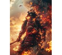 Warrior Paint by Numbers for Adults, Painting by Numbers for Adults Flame, DIY Adult Crafts Acrylic Pigment Drawing Kit with Brushes, Hobbies for Women, Home Wall Decor Gifts 32x44 in L-5329