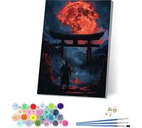 Warrior Paint by Numbers for Adults, Sun Paint by Numbers Kits on Cavans, Easy Diy Oil Painting Kits on Canvas with Acrylic and Brushes, Hobbies for Adults Women, Home Wall Decor Gifts 40x54 in V-2098