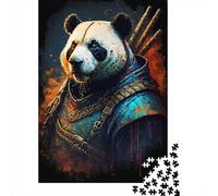 Warrior Panda 1000 Piece Jigsaw Puzzle Paper Puzzle Game for Adults Samurai Style Family Activity Stress Relief Home Decor Gift 70x50cm/1000pcs
