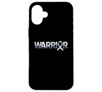 Warrior Parkinson's Disease Awareness Silver Ribbon Case for iPhone 16 Plus