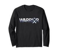 Warrior Parkinson's Disease Awareness Silver Ribbon Long Sleeve T-Shirt