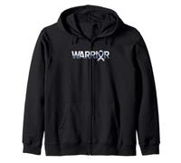 Warrior Parkinson's Disease Awareness Silver Ribbon Zip Hoodie