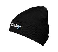 Warrior Prostate Cancer Awareness Hat Cuffed Knit Skull Cap Beanie Hats for Men Women Black