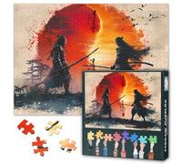 Warrior Puzzles for Adults 1000 Pieces, Yin Yang Jigsaw Puzzles, Janpese Style Adult Puzzle for Adults, Educational Fun Games or Toys for Elders Friends 20X27 INCH
