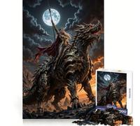 Warrior Queen Riding Dragon Under Moonlight Teenagers 1000 Piece Jigsaw Puzzle Reasoning Skill Stress Relief Fun Sharp Cut Best Gift (50x75cm)