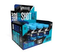Warrior Rage Energy Shots - Pre Workout Shot Drink 12 x 60ml - RTD Fuel Juice Supplement (Liquid not Gels) - 200mg Caffeine to Lift Sessions and Running - Contains Vitamin B6 & B12 (Blue Raspberry)