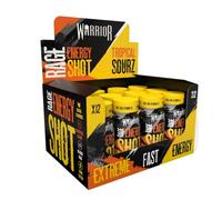 Warrior Rage Energy Shots - Pre Workout Shot Drink 12 x 60ml - RTD Fuel Juice Supplement (Liquid not Gels) - 200mg Caffeine to Lift Sessions and Running - Contains Vitamin B6 & B12 (Tropical Sourz)