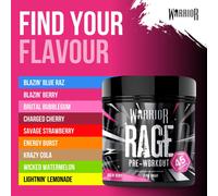 Warrior Rage Pre Workout Powder 392g (45 Servings) - 300mg Caffeine