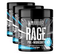 Warrior Rage Pre Workout Powder 392g (45 Servings) - 300mg Caffeine High Stim Energy Drink Supplement + Beta-Alanine, Creatine, BCAA, Taurine, Citrulline & Arginine AAKG for Muscle - Blazin' Blue Raz