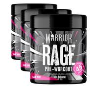 Warrior Rage Pre Workout Powder 392g (45 Servings) - 300mg Caffeine High Stim Energy Drink Supplement + Beta-Alanine, Creatine, BCAA, Taurine, Citrulline & Arginine AAKG for Muscle - Blazin' Berry