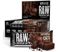 Warrior RAW Protein Bars 12 x 75g - 20g High Protein Bar, Low Sugar High Fibre Oat Protein Flapjack - Protein Snacks, Meal Replacement Bars (Choco