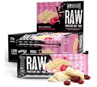Warrior RAW Protein Bars 12 x 75g - 20g High Protein Bar, Low Sugar High Fibre Oat Protein Flapjack - Protein Snacks, Meal Replacement Bars (White Chocolate Cranberry)