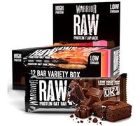 Warrior Raw Protein Flapjacks - 12 Bars x 75g Each - Packed with 20g of Protein - Low Sugar, High in Fibre (Variety Box)