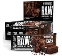 Warrior Raw Protein Flapjacks - 12 Bars x 75g Each - Packed with 20g of Protein - Low Sugar, High in Fibre (Choc Brownie)