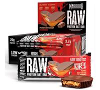 Warrior Raw Protein Flapjacks - 12 Bars x 75g Each - Packed with 20g of Protein - Low Sugar, High in Fibre (Peanut Butter Cup)
