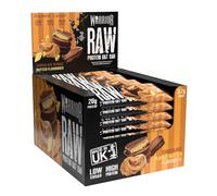 Warrior Raw Protein Bars - 20g Protein Per Bar - High Protein Snack Bars Multipack (12 or 24 Bars, 75g Each) - Low Sugar, High Fibre Breakfast & Meal Replacement Bar - Chocolate Peanut Flapjack
