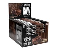 Warrior Raw Protein Bars - 24 x 75g High Protein Snack - High Fibre, Low Sugar - Ideal Meal Replacement or Healthy Nutrition Energy Snacks - Oat Bar Flapjacks - UK Made (Chocolate Brownie)