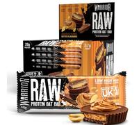 Warrior Raw Protein Bars - 20g Protein Per Bar - High Protein Snack Bars Multipack (12 or 24 Bars, 75g Each) - Low Sugar, High Fibre Breakfast & Meal Replacement Bar - Chocolate Peanut Flapjack