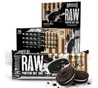 Warrior Raw Protein Bars - 20g Protein Per Bar - High Protein Snack Bars Multipack (12 or 24 Bars, 75g Each) - Low Sugar, High Fibre Breakfast & Meal Replacement Bar - Cookies and Cream Flapjack